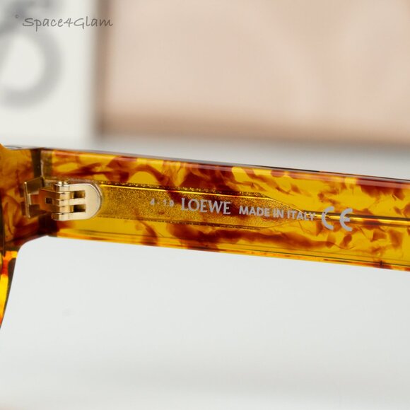 Loewe Women Sunglasses LW40020F 54E Flamed Amber Havana Brown Round BRAND NEW - Picture 7 of 8